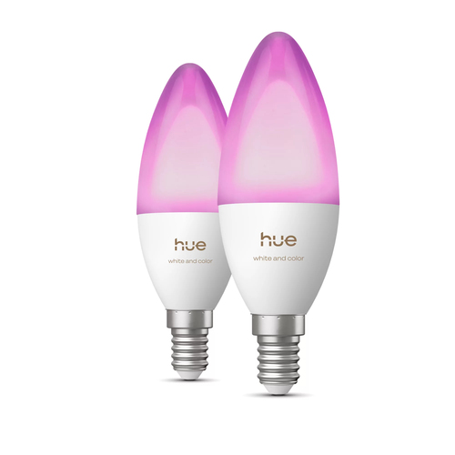 Philips Hue Kaarslamp White and Color E14 Duo Pack