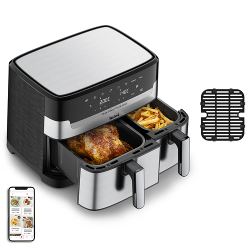 Tefal EY905D Dual Easy Fry and Grill Airfryer - Zwart