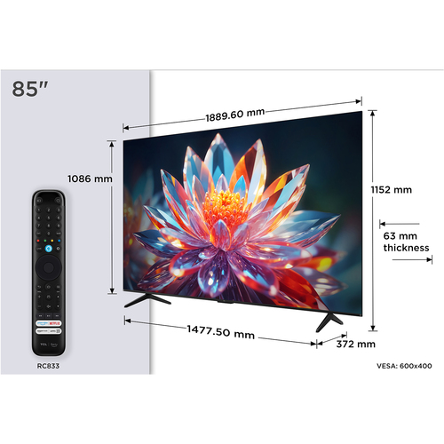 TCL 85T6C – 85 inch – 4K QLED – 60 Hz Smart TV