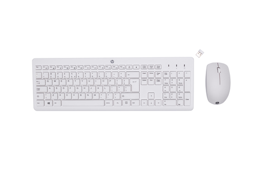 HP 230 Draadloos Toetsenbord en Muis Wit QWERTY