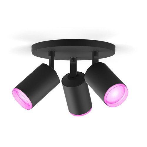 Philips Hue Fugato Opbouwspot White and Color - Zwart - 3-spots