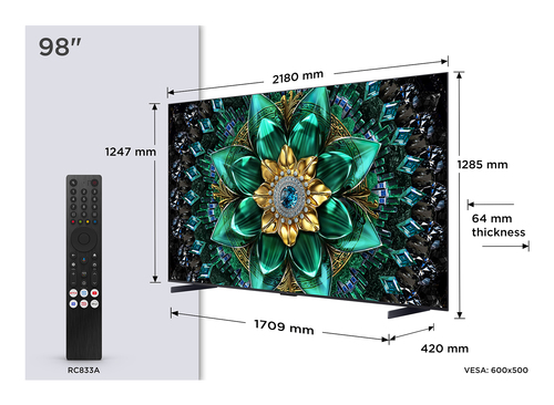 TCL 98Q6C – 98 inch – 4K Mini-LED – 144Hz Smart TV