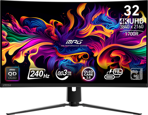 MSI MPG 321CURX QD-OLED 80 cm (31,5 inch) 4K Ultra HD monitor 3840 x 2160 pixels