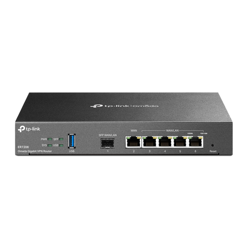 TP-Link Omada ER7206 bedrade router Gigabit Ethernet Zwar